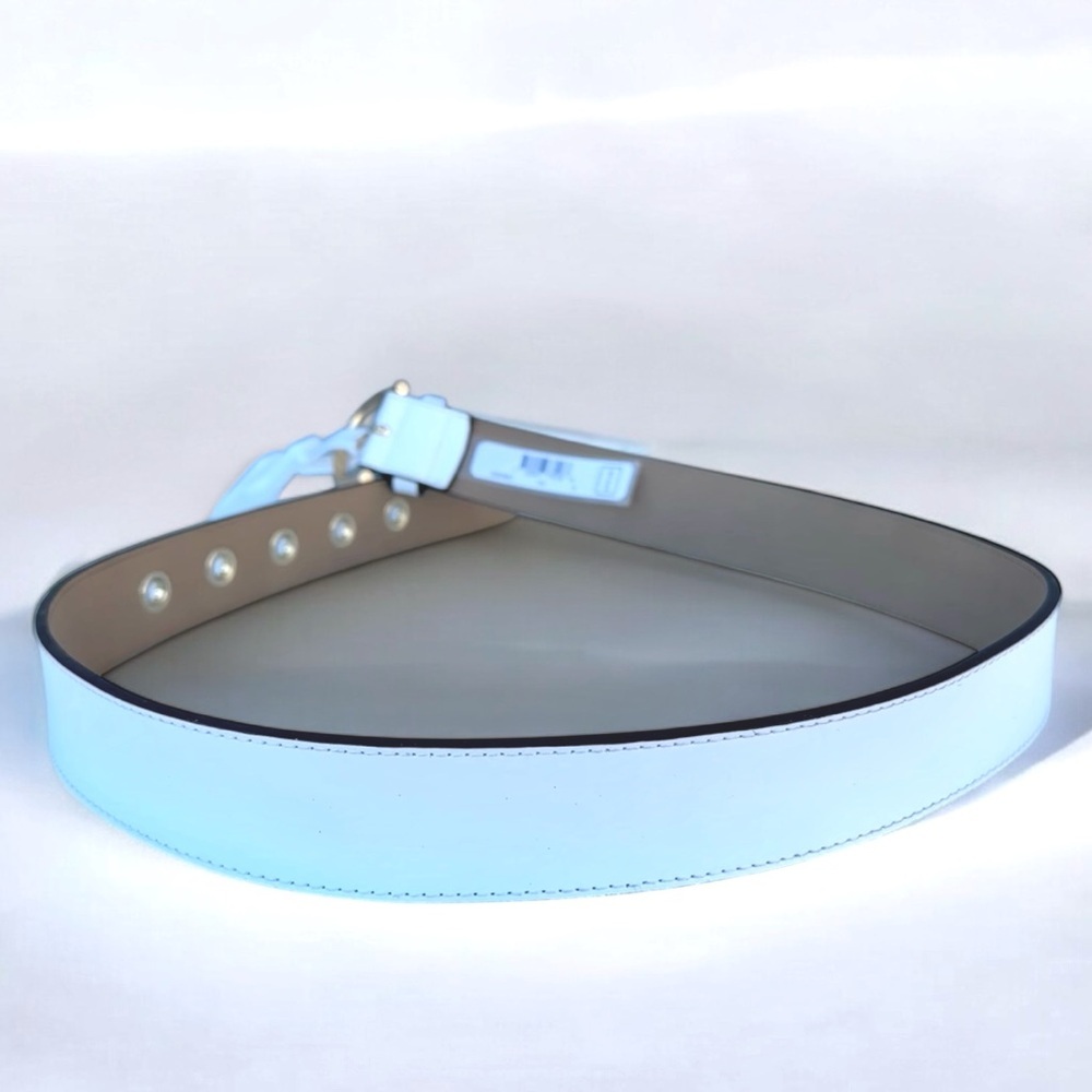 Michael Kors Medium 100% Genuine Leather Belt White Gold Grommets Hardware M New - Picture 4 of 8